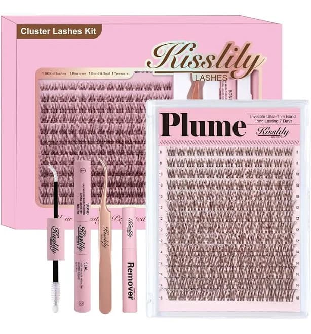 Kisslily Individual Lash Clusters 8-16mm C Curl Diy Extension Kit