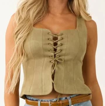 Princess Line Front Tie Cropped Top