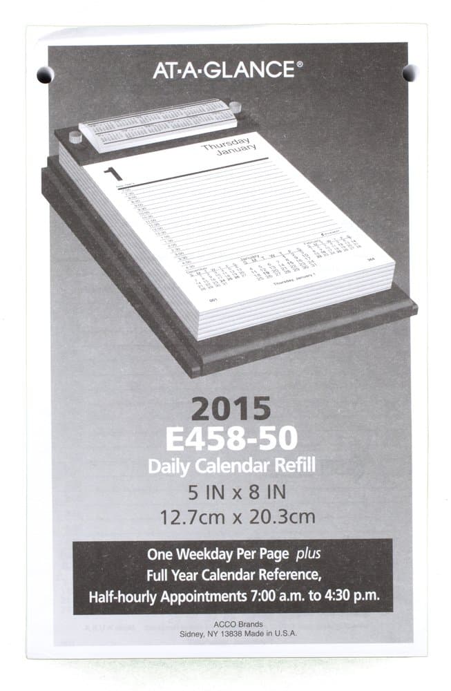 Amazon.com : AT-A-GLANCE Pad-Style Desk Calendar Refill 2015, 5 x 8 Inches (E458-50) : Office Products