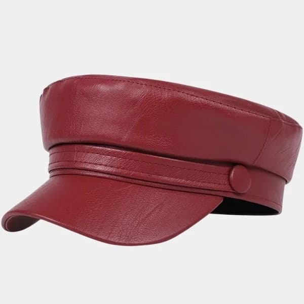 Meolina Leather Beret Cap