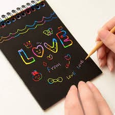 Onlinenest®Multiple Design Rainbow Scratch Magic Doodle, Scratch Art Activity Note Books Or Note Pad with One Stick for Kids Arts and Crafts (Pack of 2) : Amazon.in: Toys & Games
