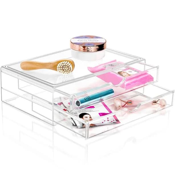 Sorbus 2 Clear Large Stackable Acrylic Drawers