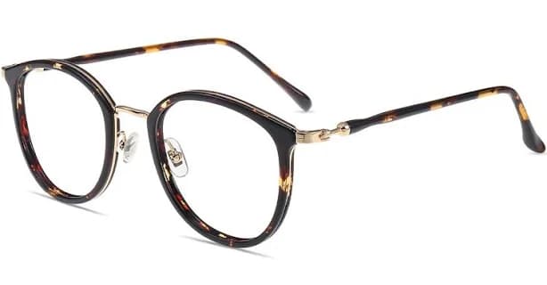 Firmoo Gold Tortoise Round Prescription Glasses Frame S945