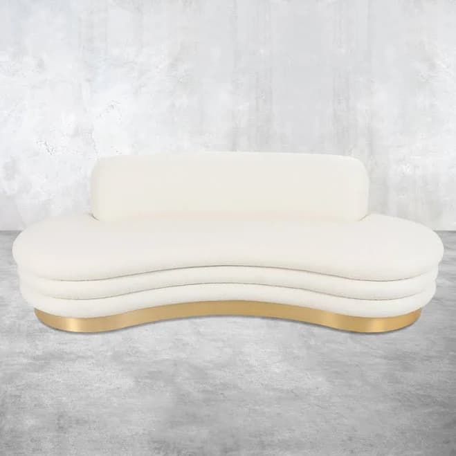 Ibiza Boucle Brushed Brass Toekick Sofa