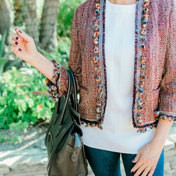Zara Multicolored Boho Tweed Jacket