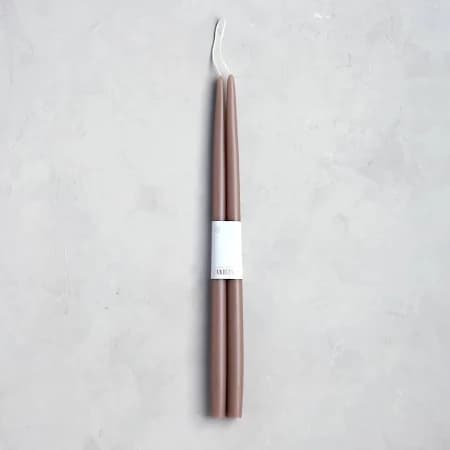 DIPPED TAPER CANDLE 18" GREIGE
