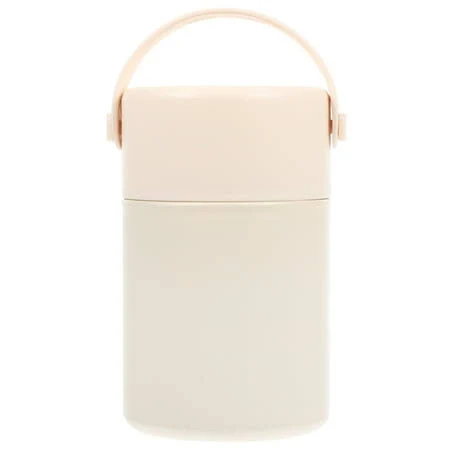 Offigam Beige Insulated Large Capacity Stainless Steel Leak Proof Thermal Food Container with Handle for Hot Cold Food