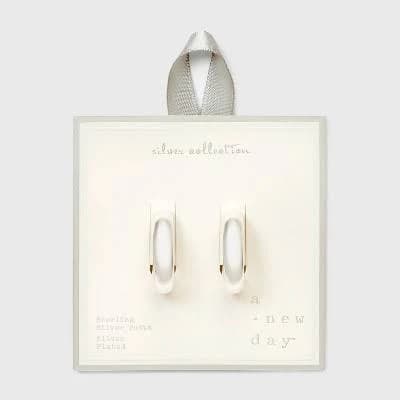 A New Day Silver Plated Endless Hoop Earrings