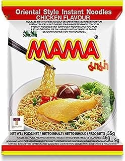 MAMA Noodles CHICKEN Instant Spicy Noodles with Delicious Thai Flavors, Hot And Spicy Noodles with Chicken Soup Base, No Trans Fat with Fewer Calories Than Deep Fried Noodles (Chicken Flavor, 30 Pack)