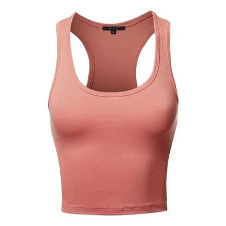 A2y Women's Casual Scoop Neck Cropped Cotton Tank Tops