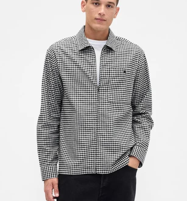Gap Men's Flannel Zip-Shirt