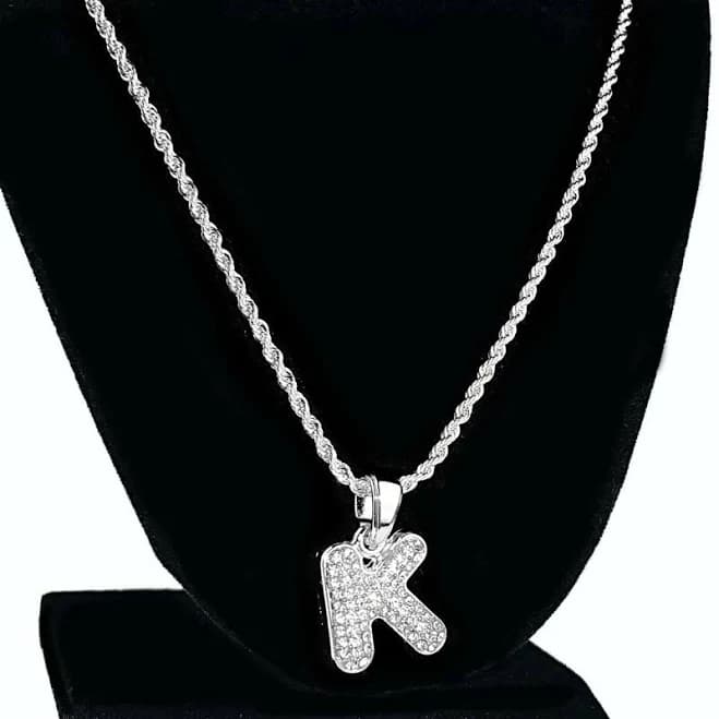 Micro K Letter Rope Necklace