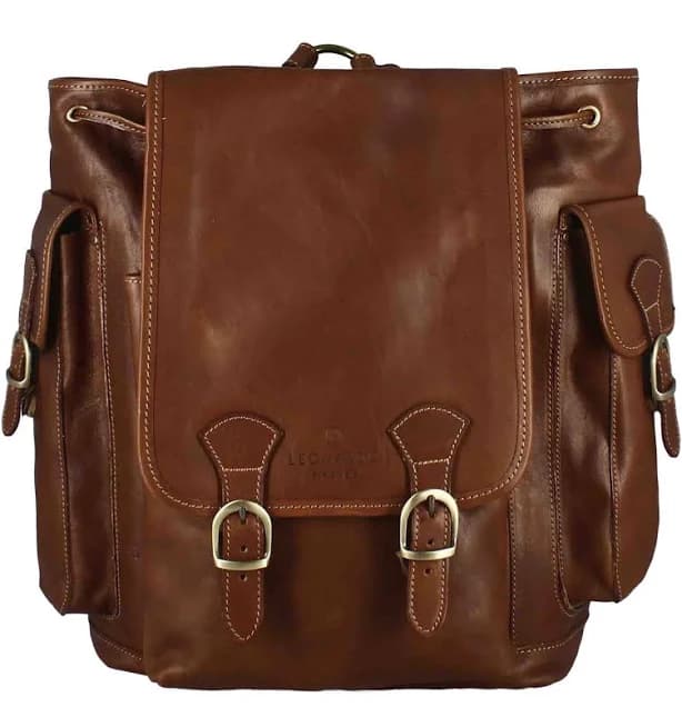 Leonardo Shoes Men's Multi-Pocket Backpack