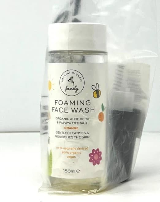 Natural Organic Family Foaming Face Wash- ORANGE- (150ml) w/ Pump
