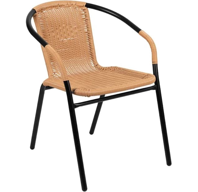 Flash Furniture Lila Rattan Indoor-Outdoor Restaurant Stack Chair