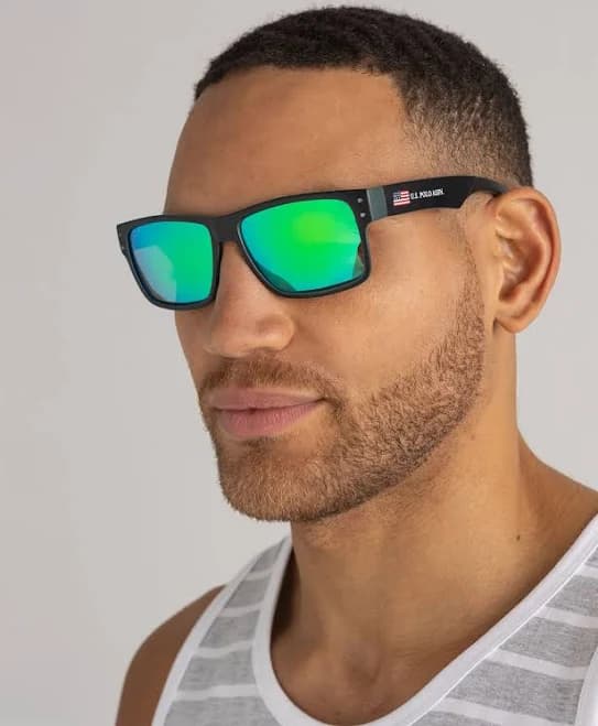 U.S. Polo Assn. Men's Iconic Retro 80's Rectangular Polarized