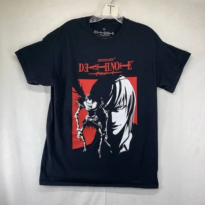 Deathnote Shonen Jump Anime Shirt Adult Medium Black Red Short Sleeve