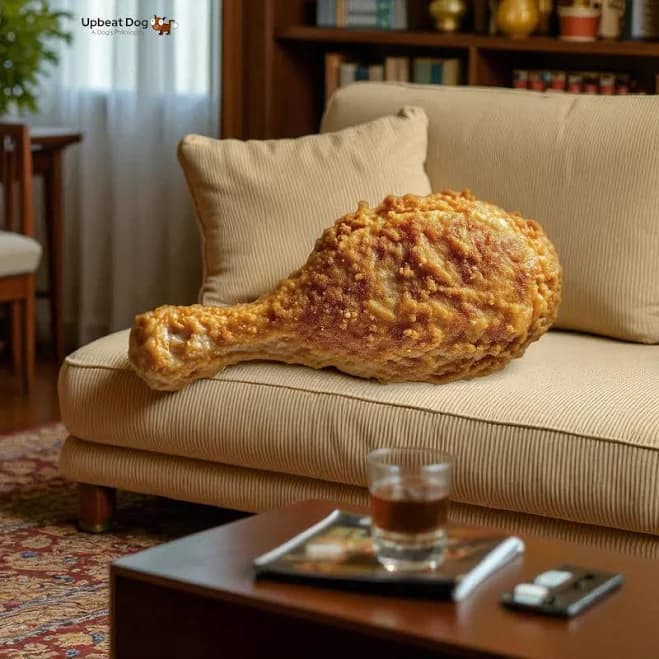 Fried Chicken Drumstick Pillow - Funny Food Plush, Kawaii Food Decor, Chicken Leg Cushion, Gift for Foodies & Drumstick Lovers, Knee Pillow