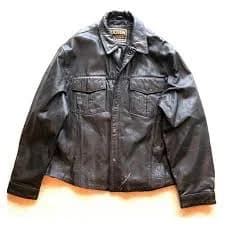 Hudson's Leather men's black button up jacket