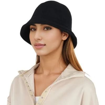 Womens feinuhan Fall Knitted Bucket Hat Summer Travel Beach Crochet Fisherman Sun Hat