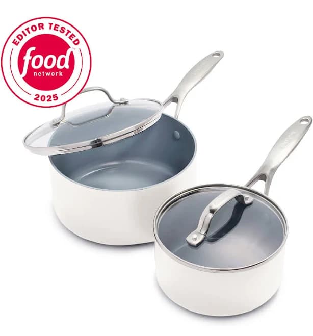 GreenPan Valencia Pro Ceramic Nonstick Saucepan Set with Lids
