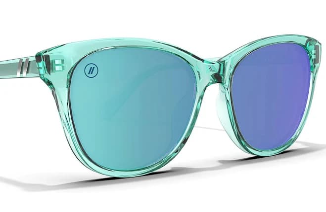 Crystal Aqua Palmy Polarized Cat-Eye Sunglasses
