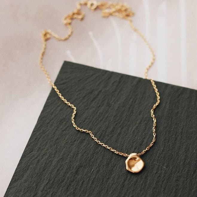 18K Gold Vermeil Minimalist Disk Necklace