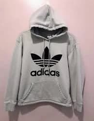 Adidas Womens Mint Green Hoodie W/Black Fuzzy Trefoil Logo Size Small