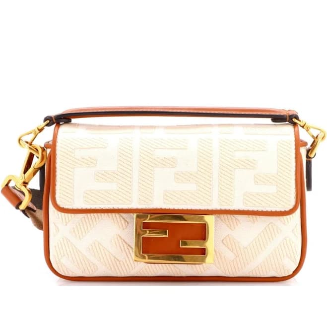 Fendi Baguette NM Zucca Canvas Crossbody Bag