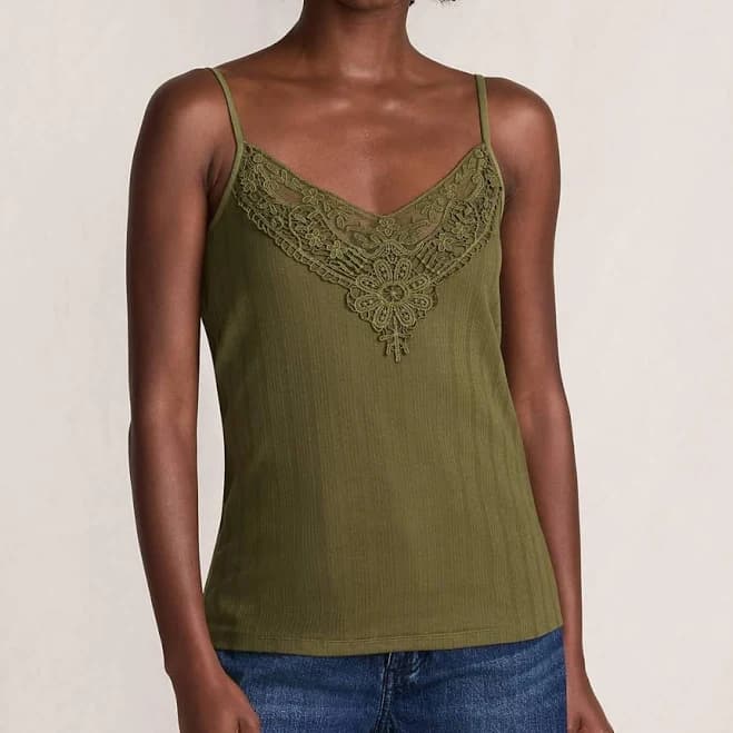 Lands' End Women's Rib Lace Cami