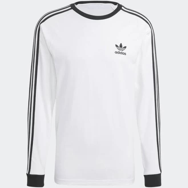 Mens Adidas Originals 3 Stripes Long Sleeve T-Shirt