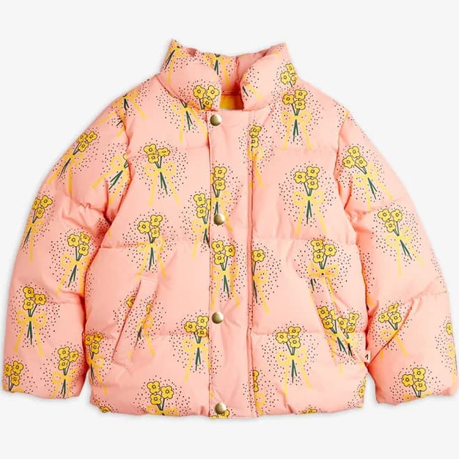mini rodini Pink Winter Flowers City Puffer Kids