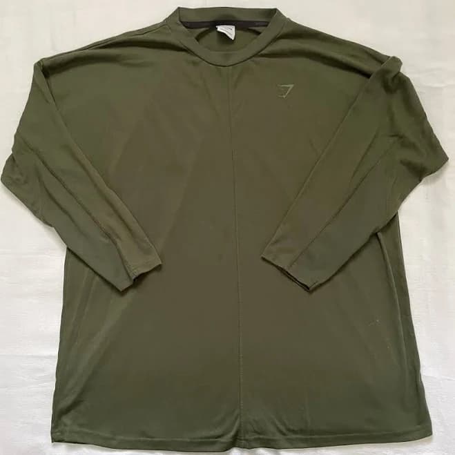 Gymshark Women Gs Power Long Sleeve Tshirt Olive Green Xxl Oversized