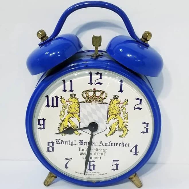 Vintage Made In Germany Blue Double Bell Alarm Clock - *Read Full Description* | Color: Blue/Gold | Size: Os | Karlasworld's Closet