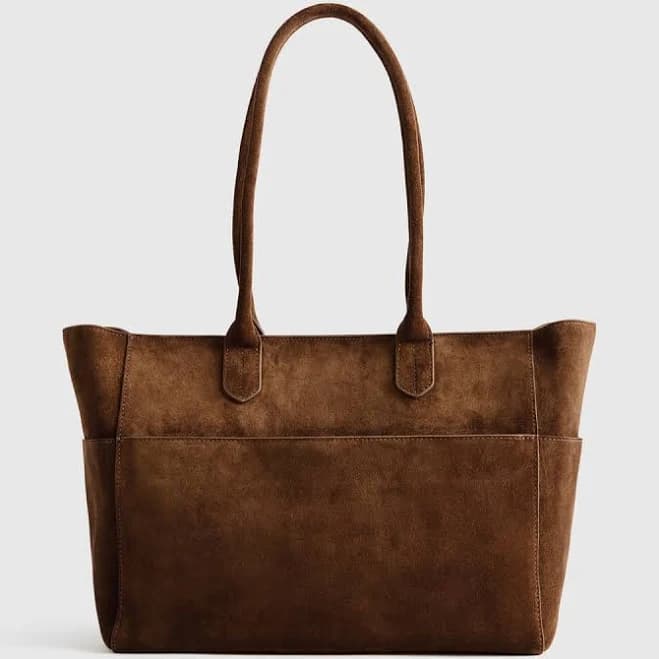 Quince Women's Italian Suede Shopper Tote