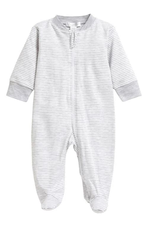 Kissy Kissy Stripe Pima Cotton Zip Footie