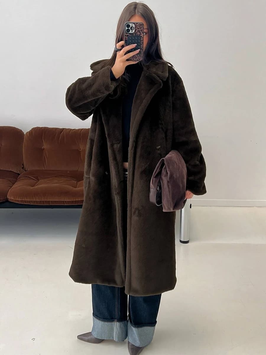 Princess Polly Alvie Longline Faux Fur Coat