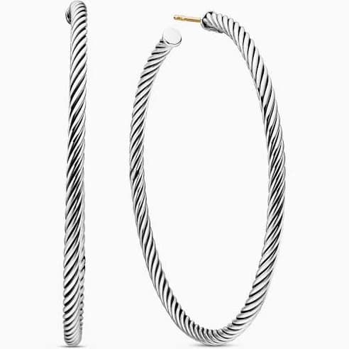 David Yurman Sterling Silver Cable Hoop Earrings