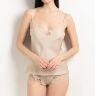 Silk Floaty Shorts with Alba Lace