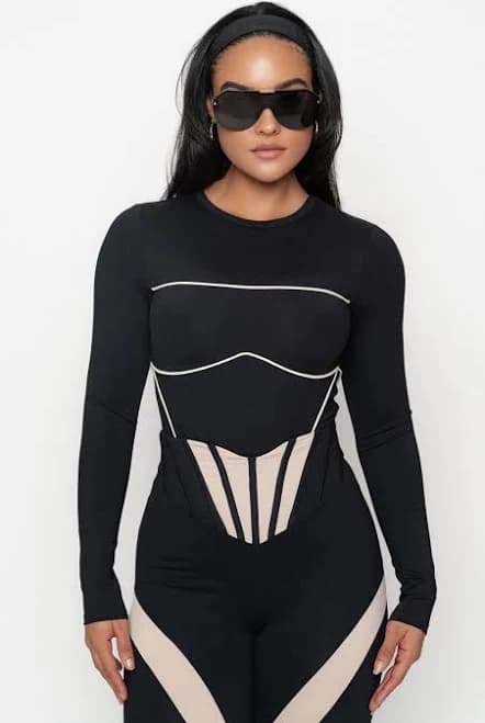 Jluxlabel Pilar Piped Bodysuit
