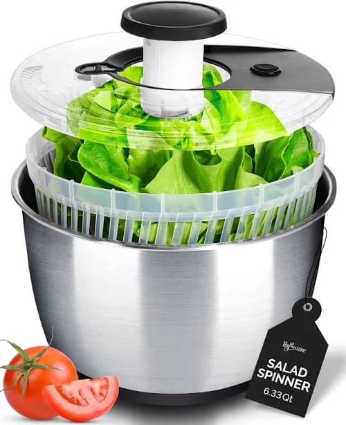 Stainless Steel Pump Salad Spinner