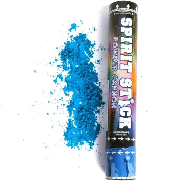 Spirit Stick Blue Powder Cannon Shoots Color Smoke Into Air Tube Stage