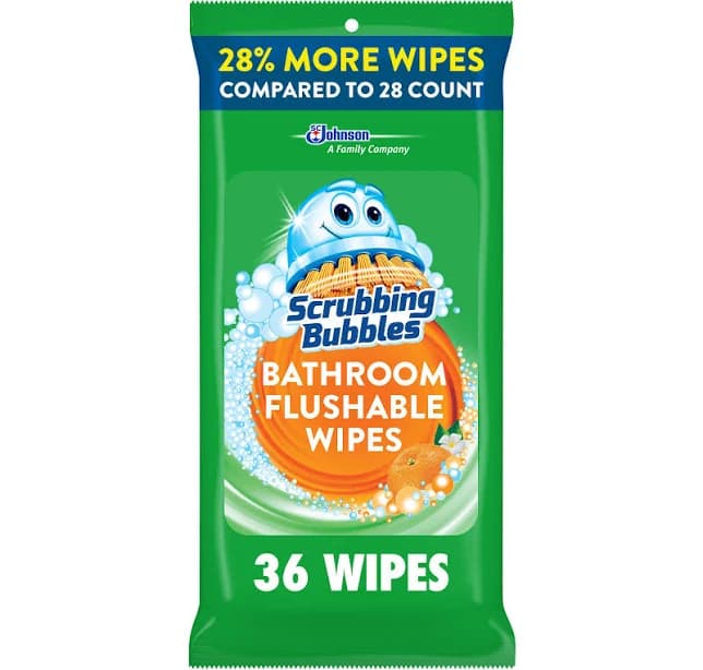 Scrubbing Bubbles Flushable Bathroom Wipes