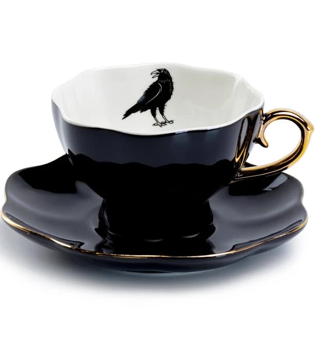 Grace Teaware Raven Tea Cup and Saucer
