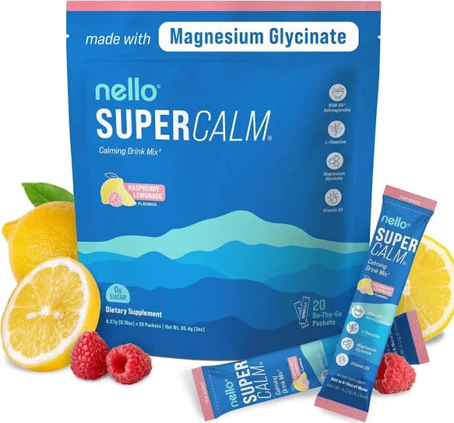 Supercalm Powdered Drink Mix, Raspberry Lemonade, L Theanine, Ksm-66