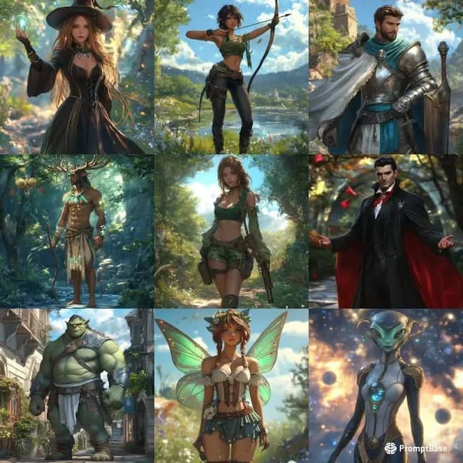 Mobile Game Character Designs Midjourney Prompt
