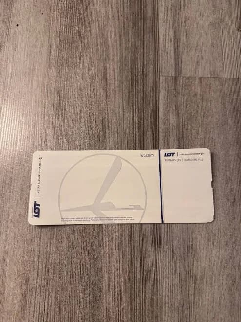 LOT - Polish Airlines BOARDING PASS PAPER