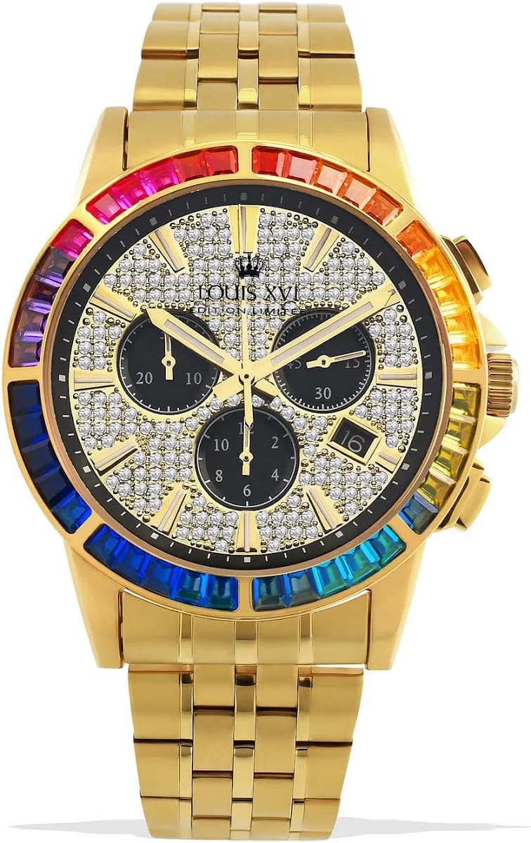 Louis XVI Majeste Iced Out Chronograph Watch