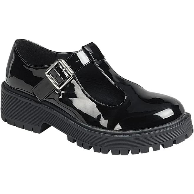 Chunky Patent Leatherette Mary Janes