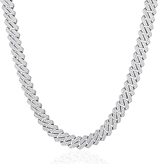 Cuban Link Chain For Men - Iced Out Diamond Necklace | Silver & Gold Plated Hip Hop Chains